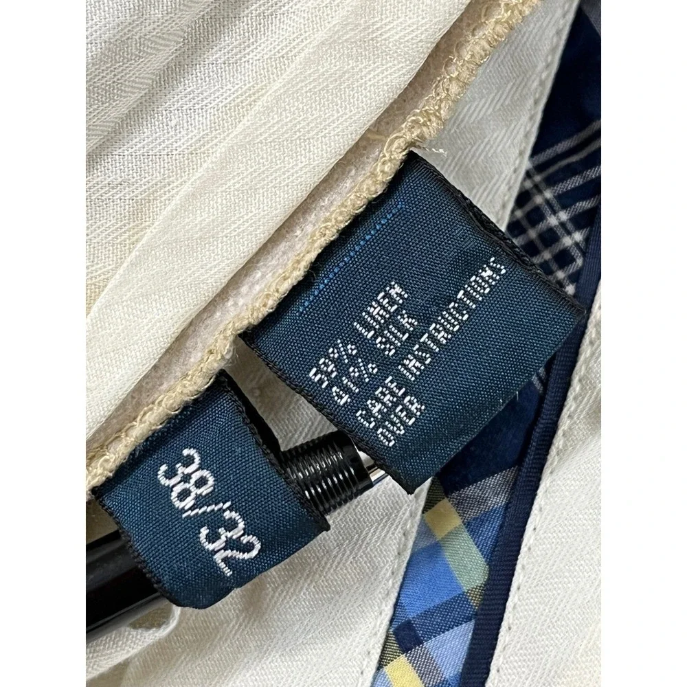 Polo Ralph Lauren Flat Pants‎ Men's size 38x32 Tan Khaki Linen Silk Blend